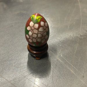 Cloisonné vintage collectible egg with stand